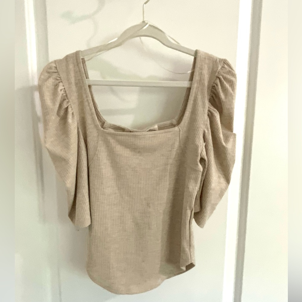 Free People Night Lily Puff Sleeve Tee